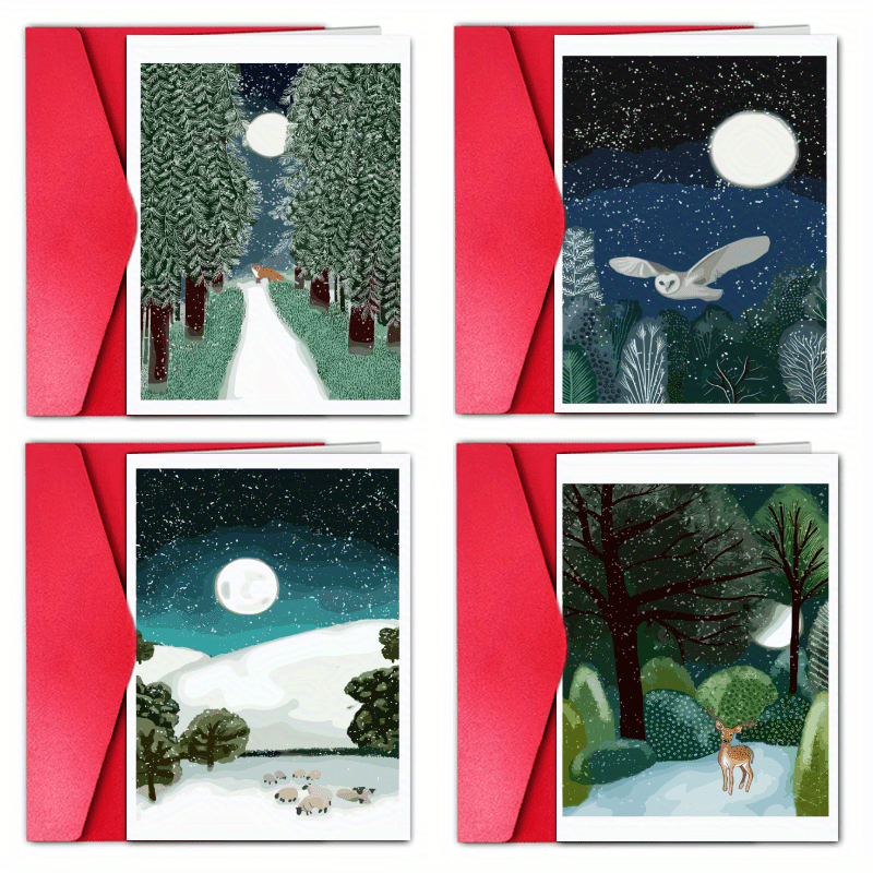 TEMU 4pcs, Christmas Cards, Christmas Cards With Envelopes, Funny Christmas Cards, Christmas Cards With Envelopes, Personalized Christmas Cards,