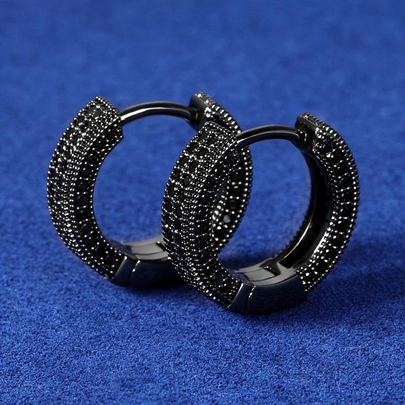 

Elegant Black Hoop Earrings - Lightweight, Versatile Fashion Accessory For