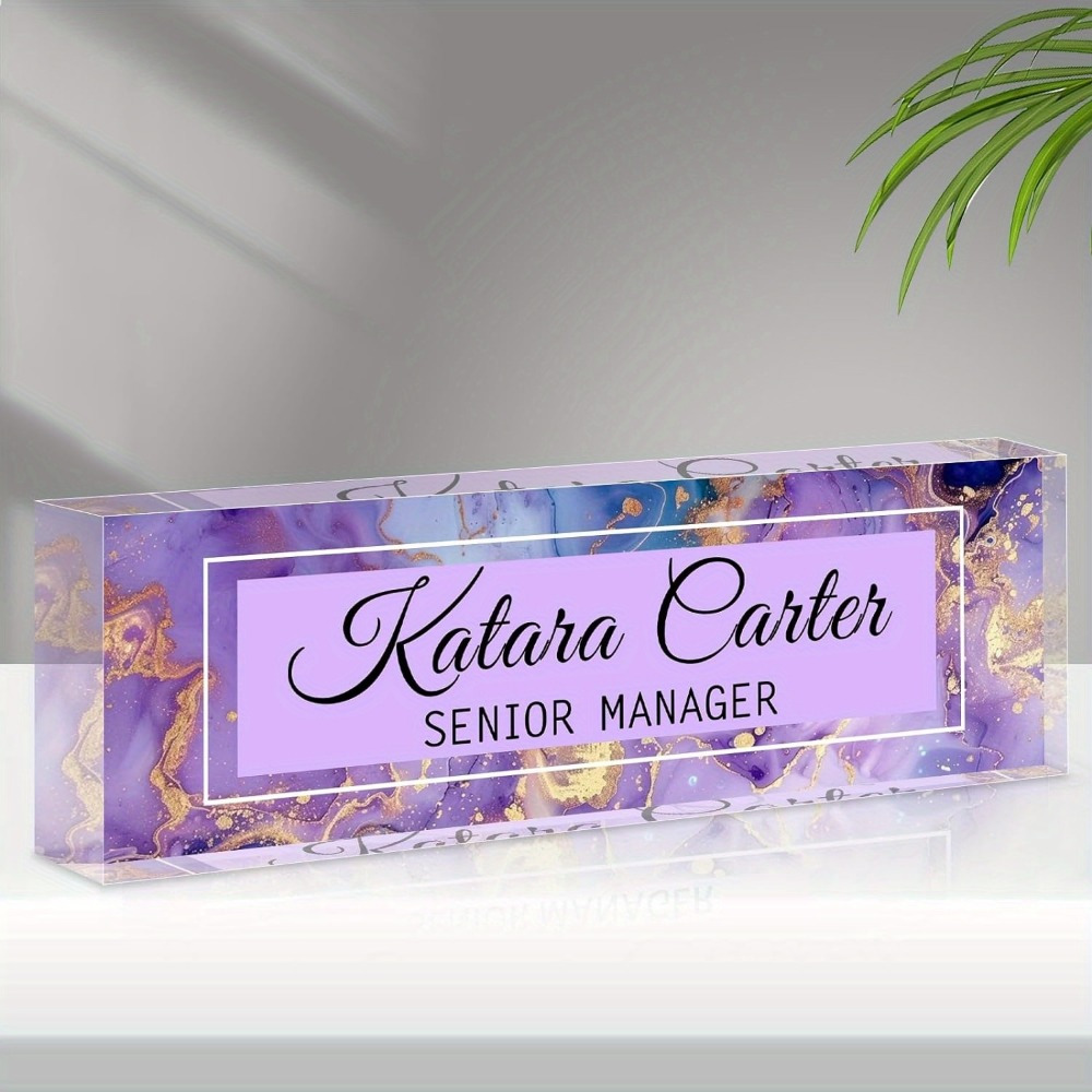 

Personalized Acrylic Desk Name Plate: , Senior Manager - Office Decorations & Gifts