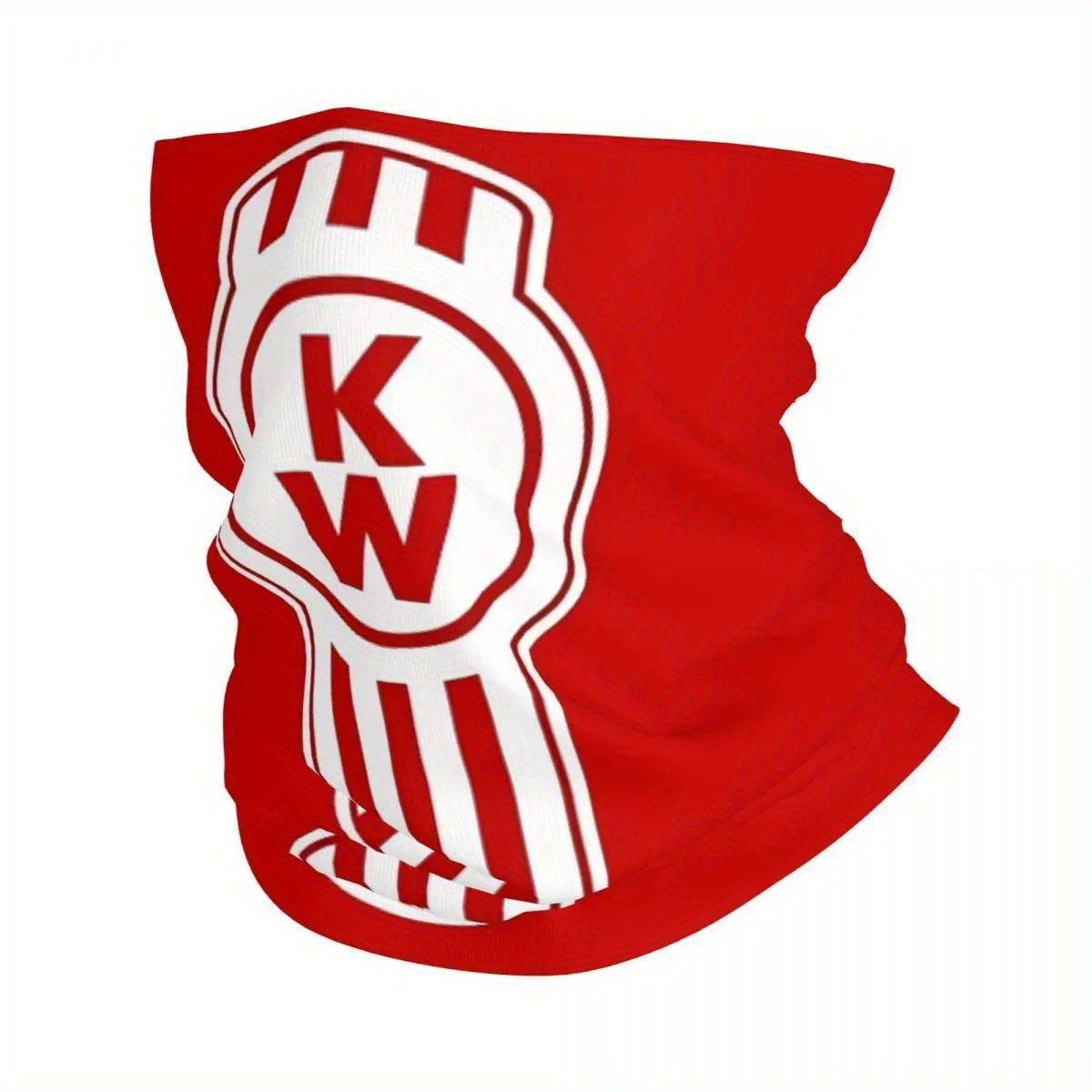 

Kw Logo Red Multipurpose Neck Gaiter - Casual Woven Style, Breathable Polyester Blend (95% Polyester, 5% Elastane), Lightweight Face Cover Bandana Scarf