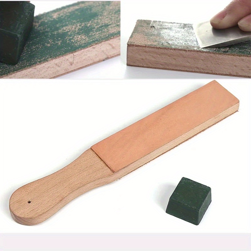 

Knife Sharpening Strop Wooden - Double-, - Polishing And Sharpening Tool For Blades, Knives, Razors, And Woodcarving - Includes , 10" X 1.6" X 0