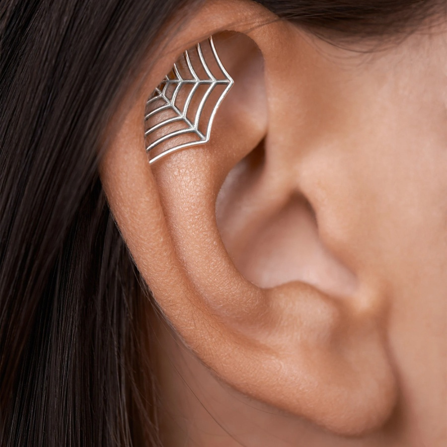 

Silvery Spider Earring - , Copper Piercing Jewelry For &