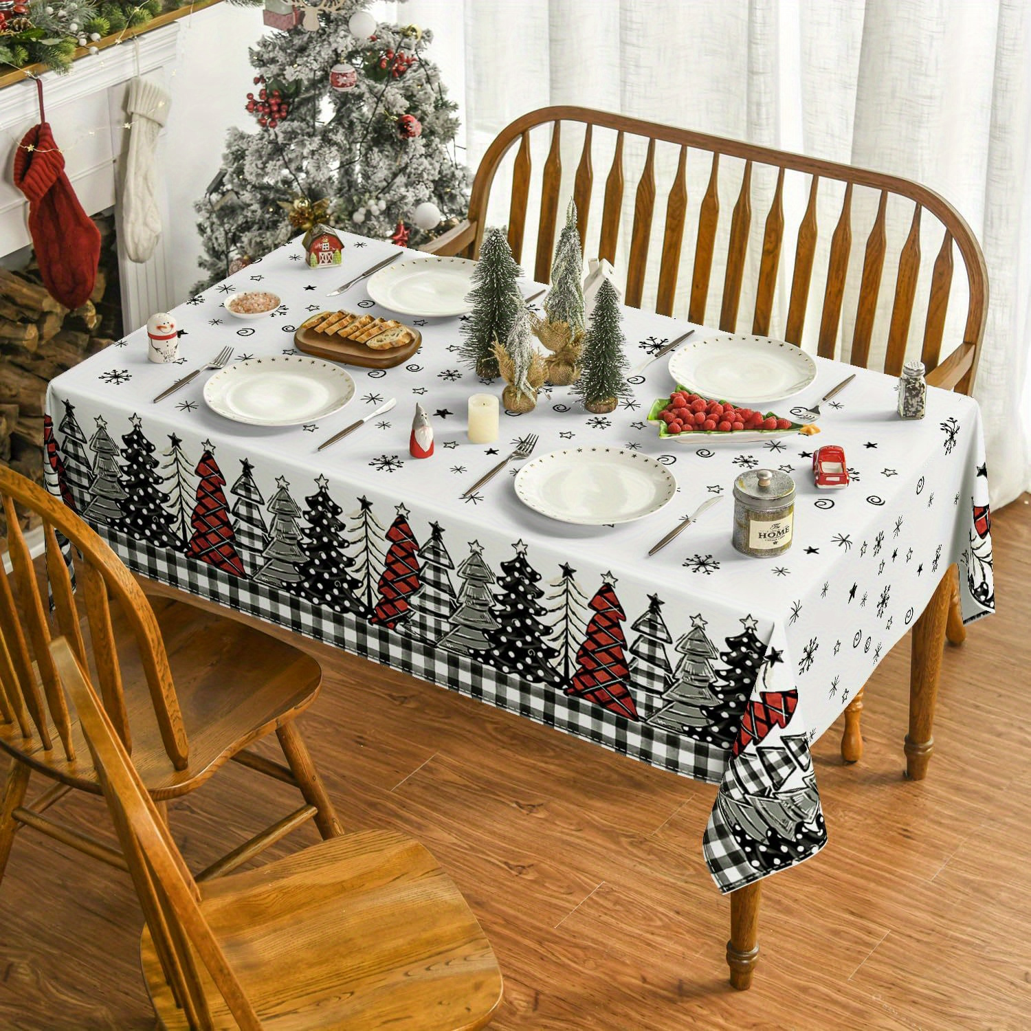 

Sm:)e Christmas Tablecloth, & , Polyester Table , Multiple , For , & Decor