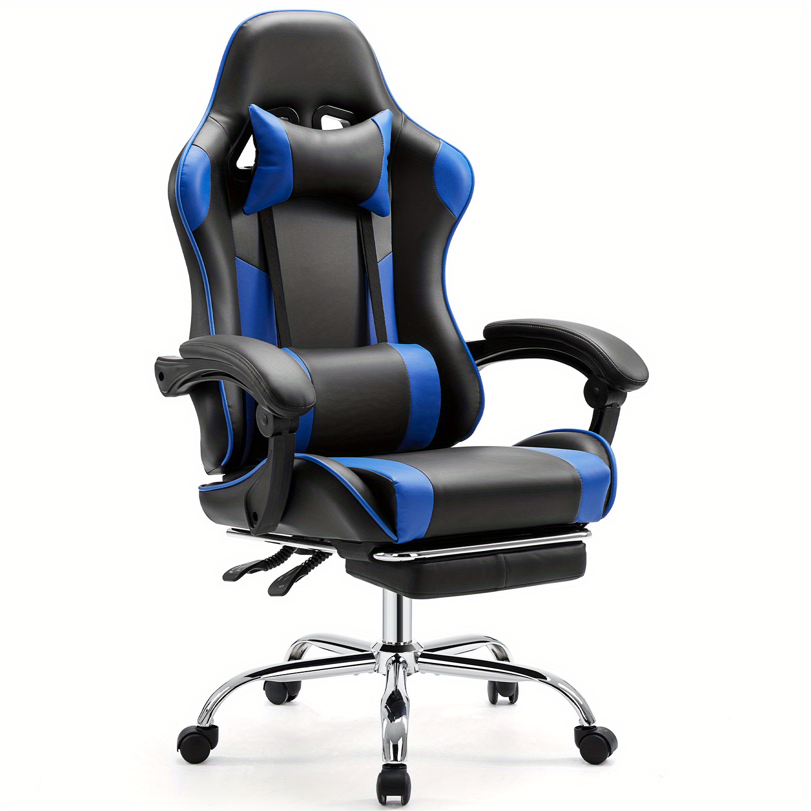 TEMU Computer Gaming Chair High Back, Ergonomic Office Seat With Flip-up Armrest, Wheeled Video Gamchair For Adults