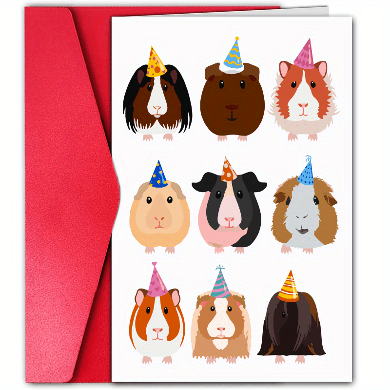 

Festive Hamster Birthday Cards: 9 Adorable Guinea Pigs In Party Hats For Any Occasion