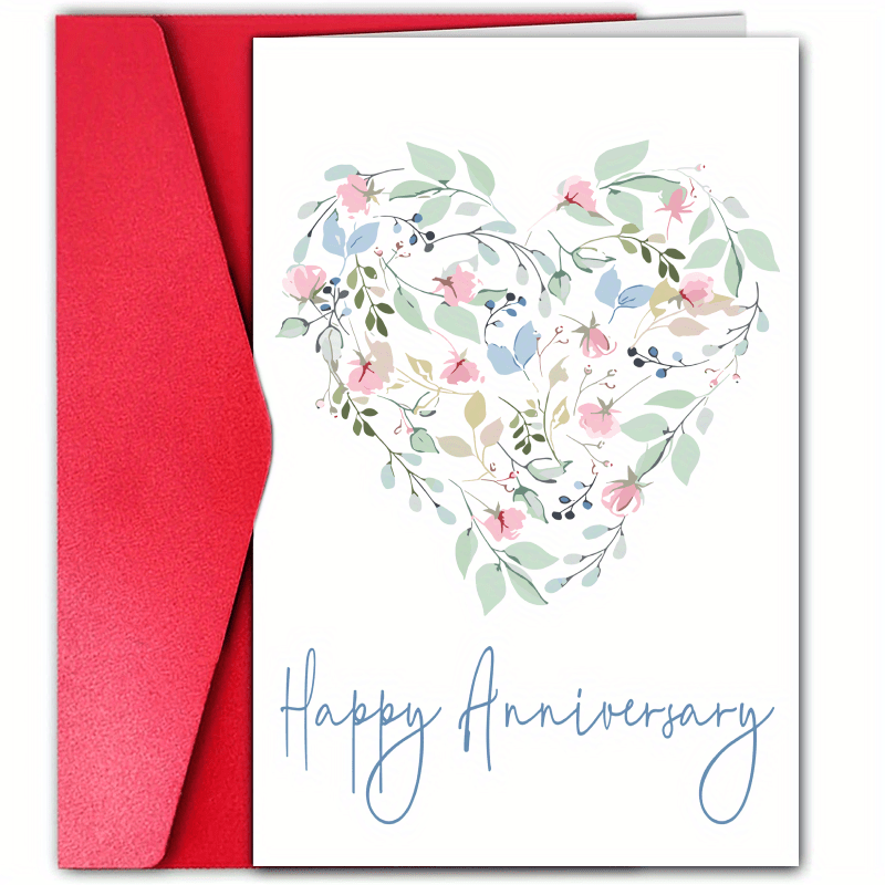 

Exquisite Heart-shaped Anniversary Card: Perfect For Any Occasion - Happy Anniversary!