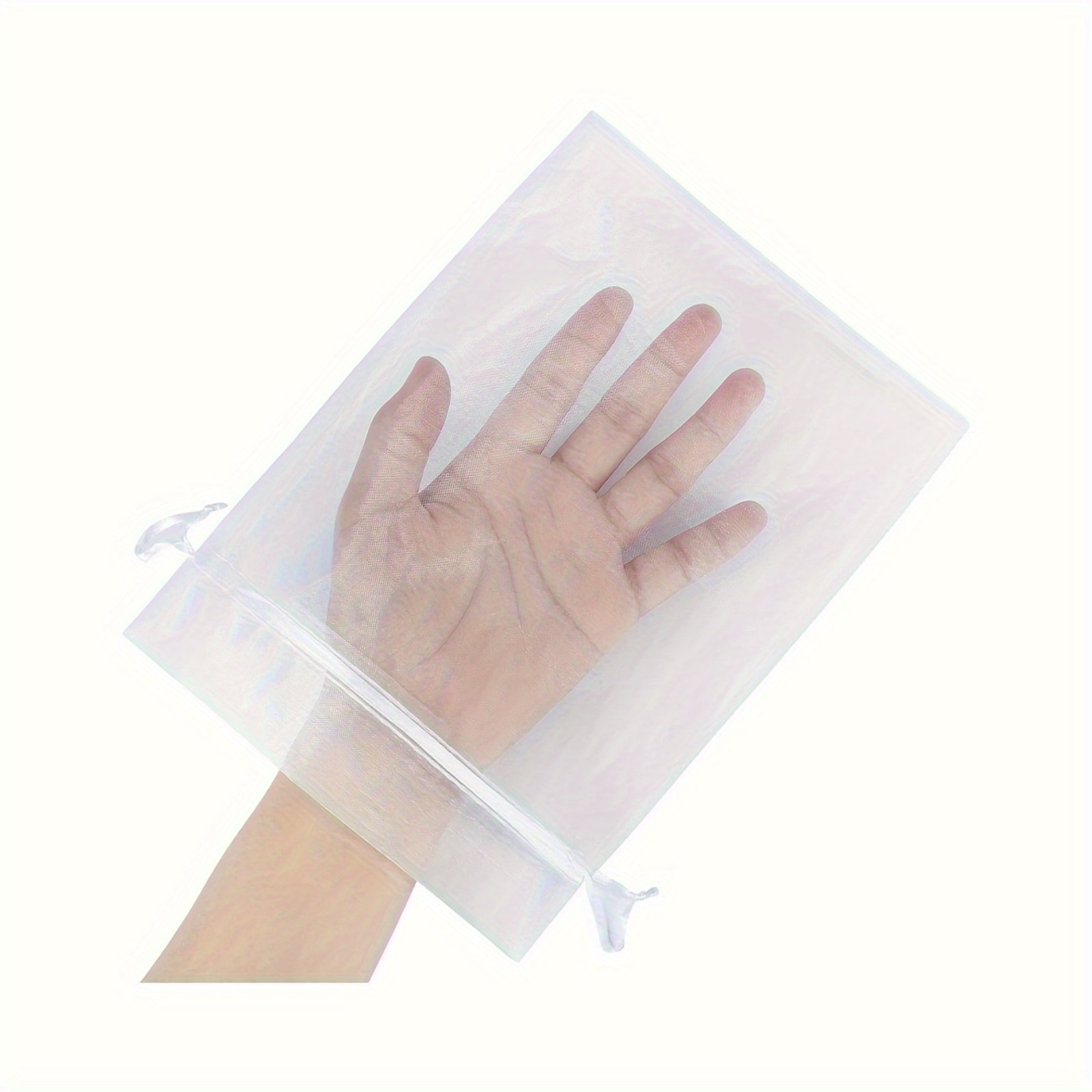 

50 Pcs White Organza Bags With Drawstrings: Perfect For Christmas, Parties, And Weddings - Ideal For Jewelry Packaging And Gift Giving