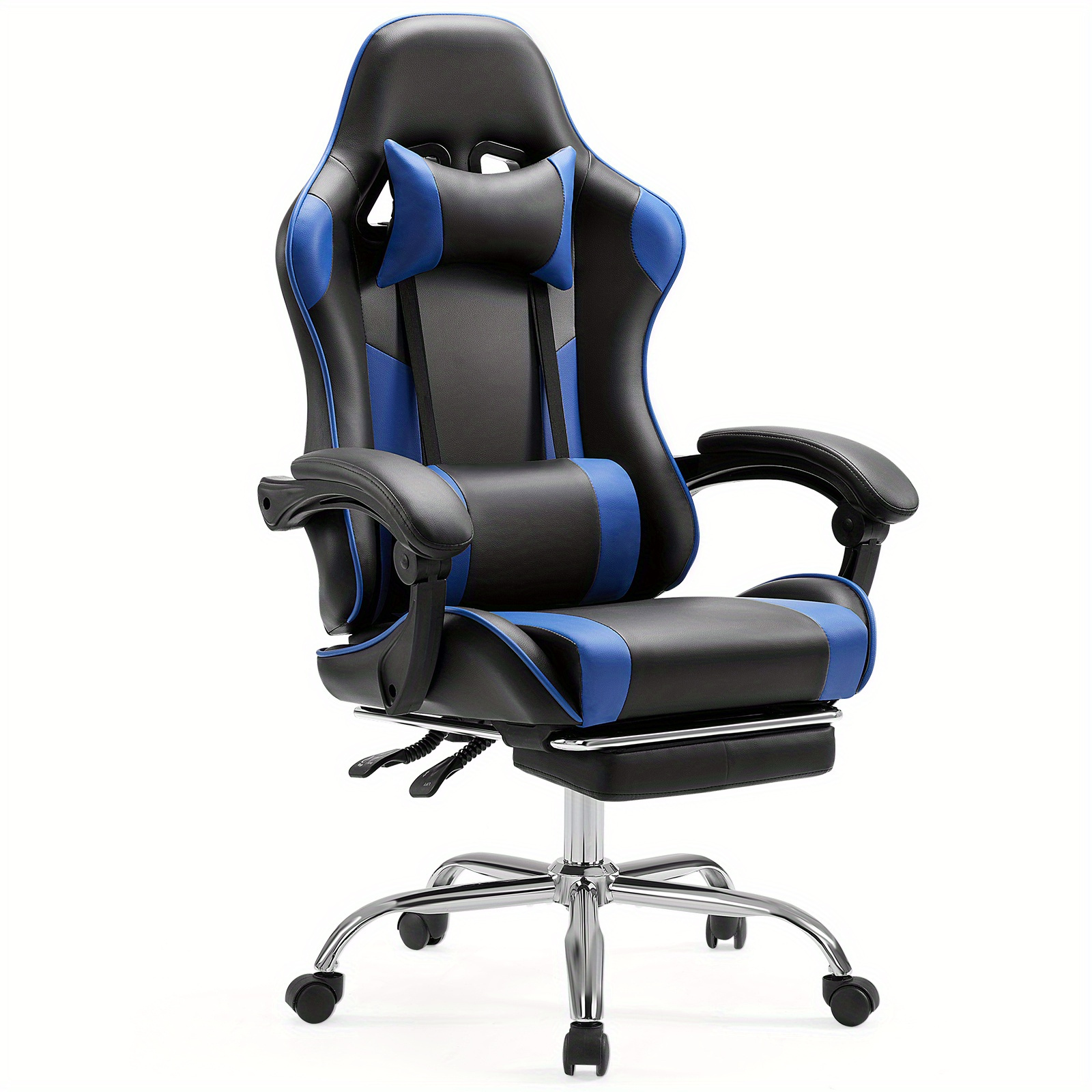 TEMU Ergonomic Racing Gaming Chair With Lumbar Support, Adjustable Armrests & Breathable Mesh - Premium, Stylish Black & , Casters For Pc Office Use, Comfortable For Long Gaming , Game Chair