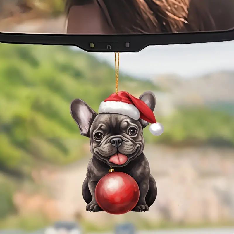 

Christmas Dog Pendant - For Car , Keychain & Bag Decor |