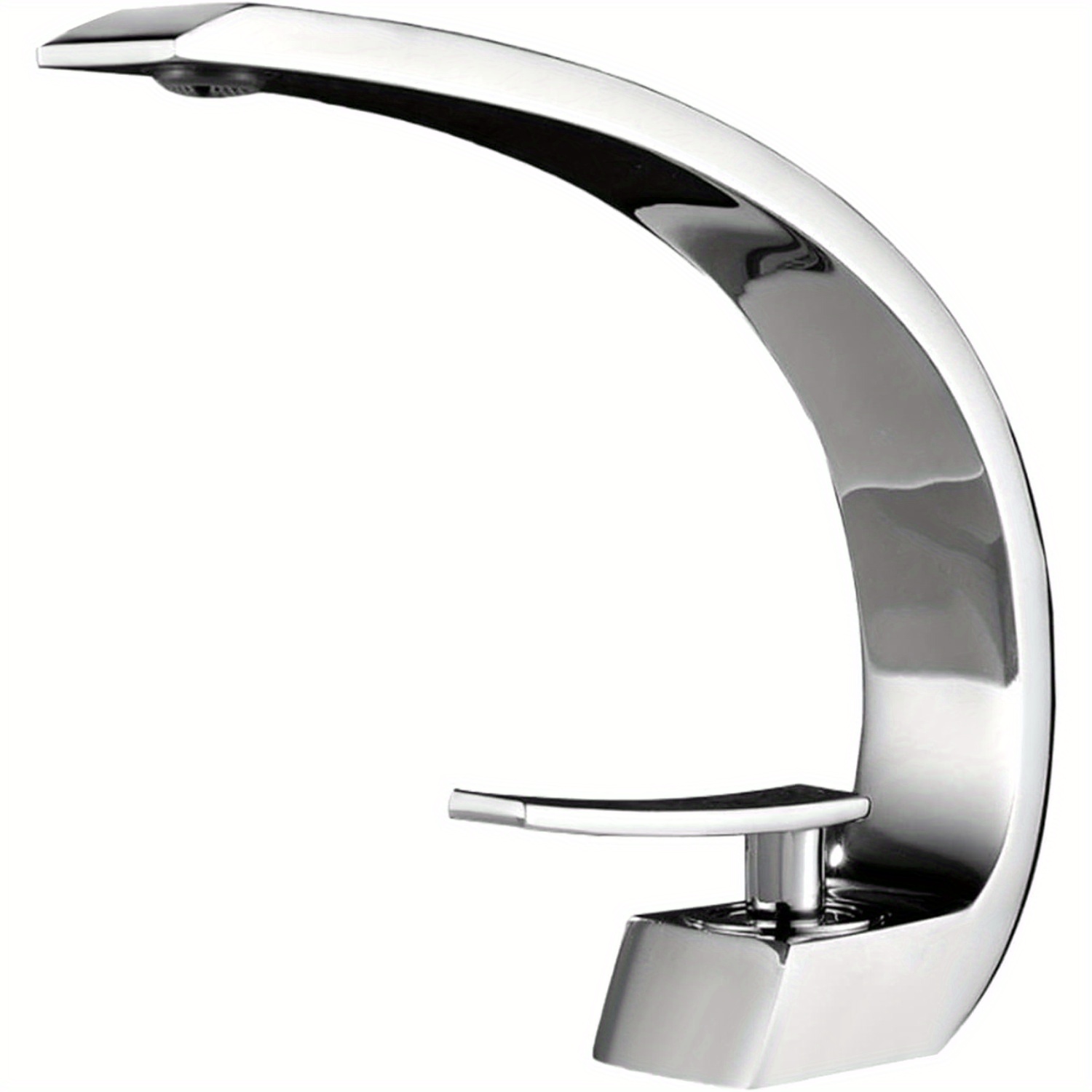 Robinet De Lavabo Salle De Bain Simple - Eau Froide, Chrome, Avec Tuyau De 60 Cm - Poignée Fleur De Prunier