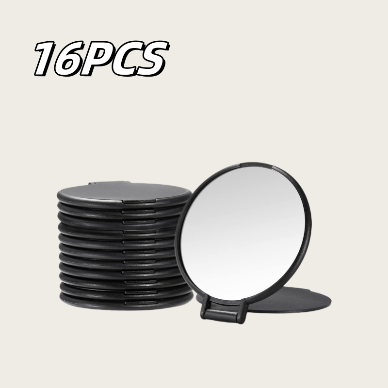 

16pcs Portable Folding Mirrors - , Double-sided, No Battery Needed, Allergy-free Plastic Frame, For & Use, For And