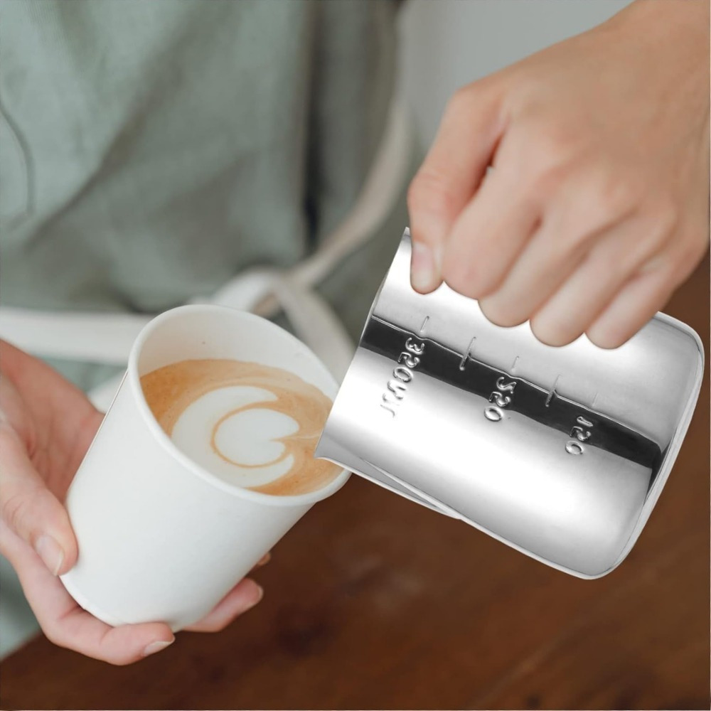 stainless steel milk frother 350ml 600ml manual frothing Temu