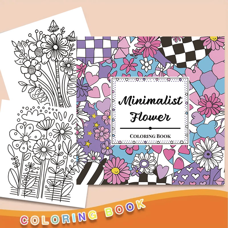 

Minimalist Flower Coloring Book For Adults - Paper, 22 Pages - & Upgraded - Floral Pattern Coloring Pages - Ideal For Birthdays, Holidays & Parties