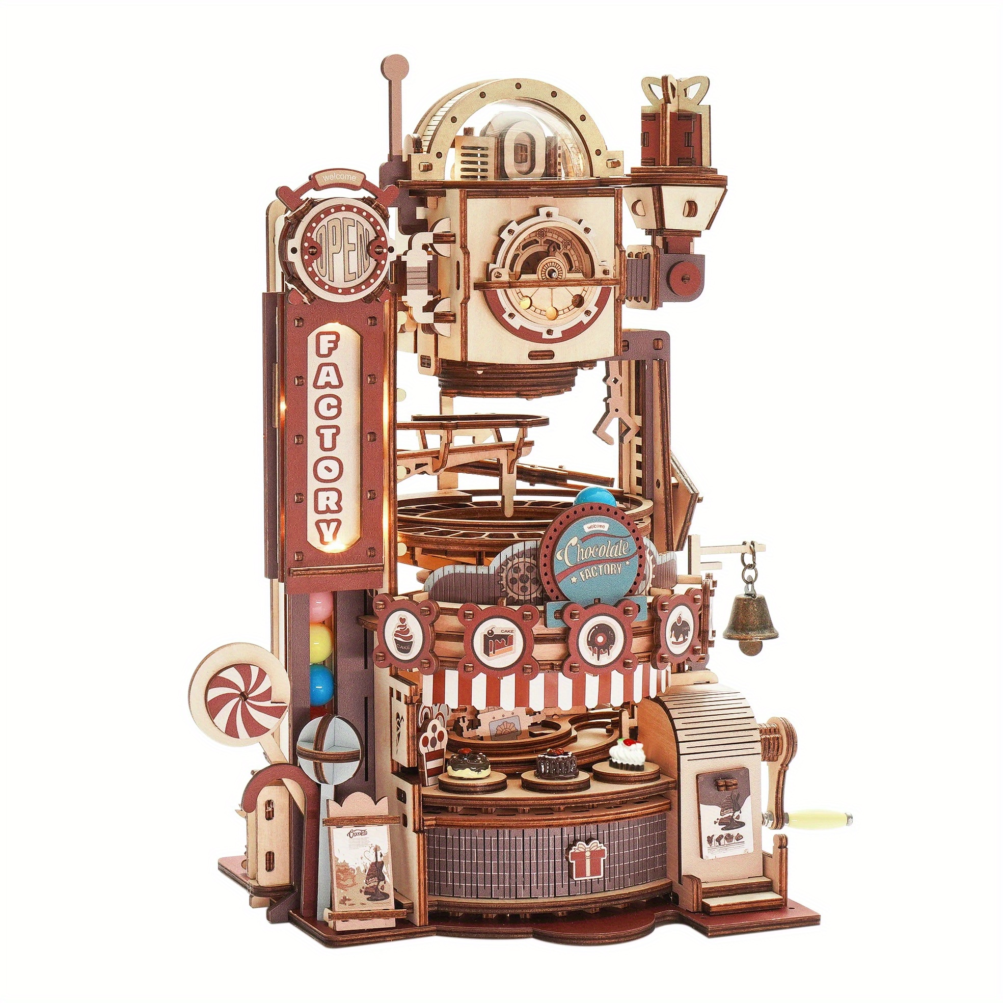 

Usine de chocolat DIY Puzzle 3D en bois 420 pièces Jouet de construction à billes Cadeau pour adulte LGA02