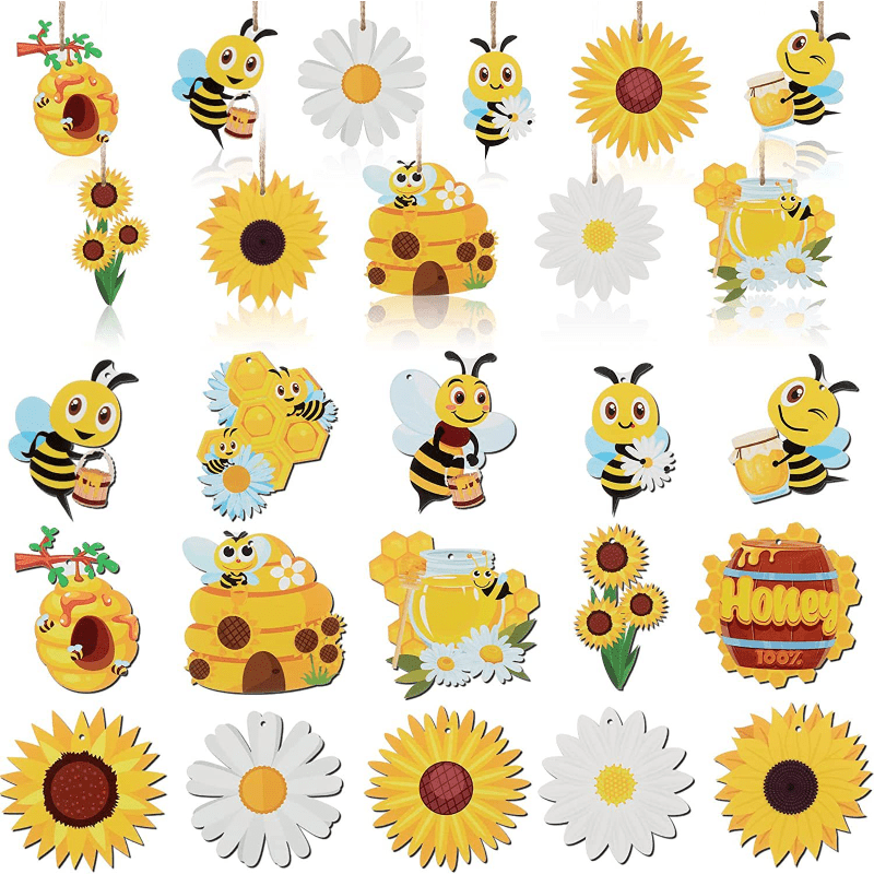 

30 Pack New Arrival Sunflower Wooden Summer Party Decorations Cute Hanging Decorations Party Home Decorations