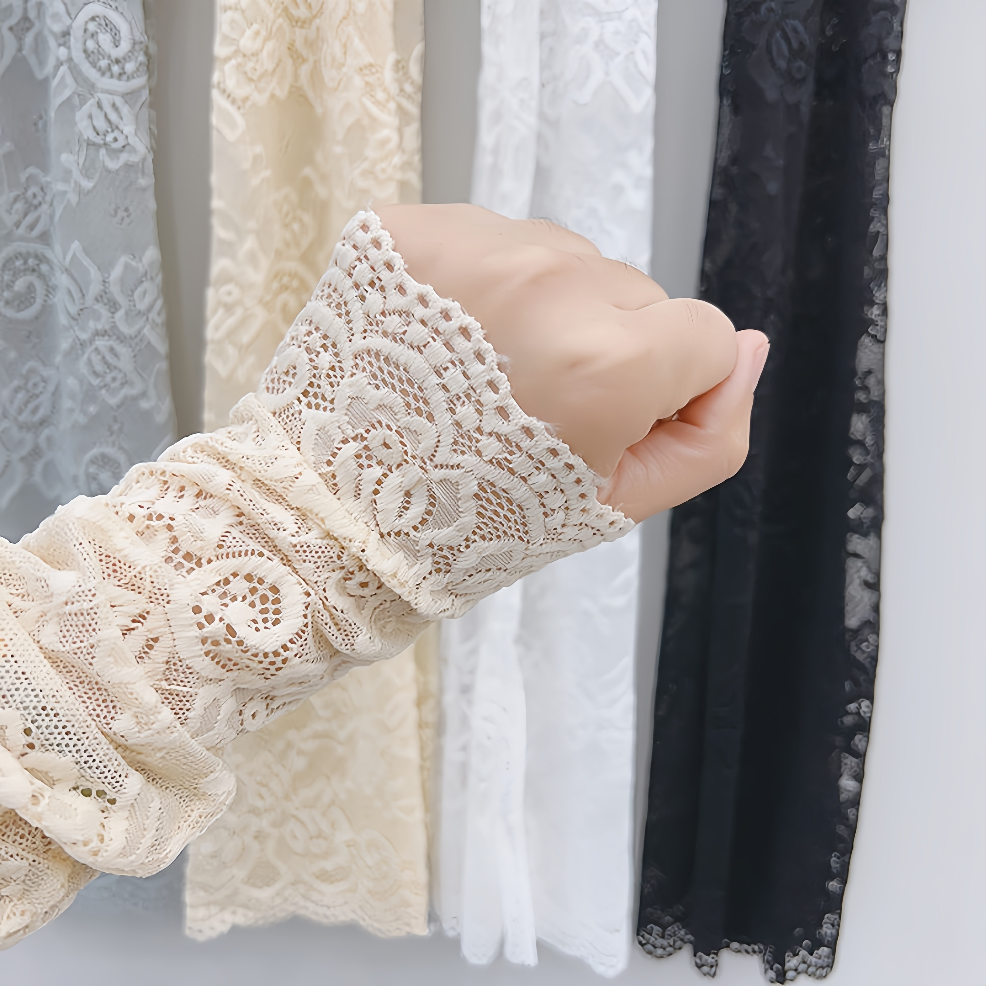 ワンピース Embroidery Cuffs Lace Sleeves Dress mame - Embroidery Cuffs Lace Sleeves Dressの通販 by aya's shop