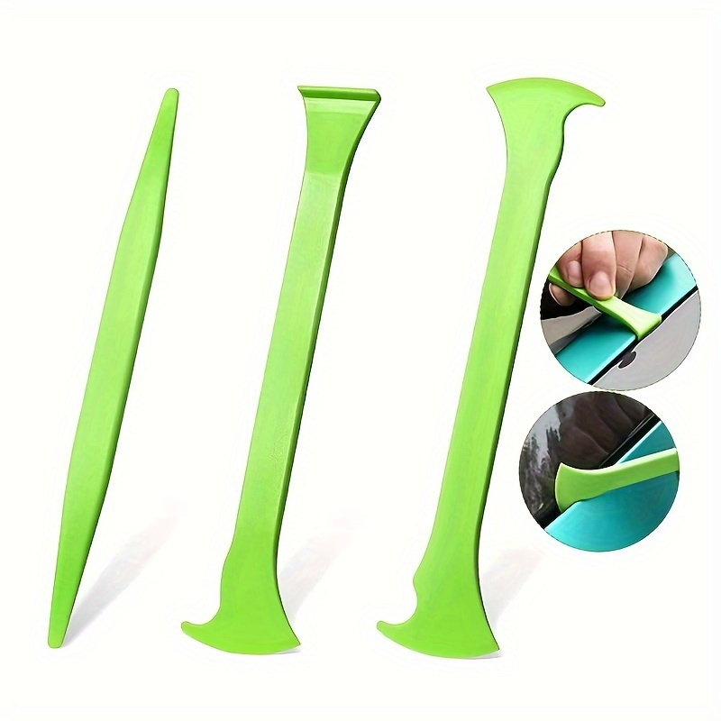 3pcs Car Vinyl Wrap Tool Kit, Plastic Felt Edge Vinyl Squeegee, Vehicle Window Film Cutter Scraper Decal Applicator Tools