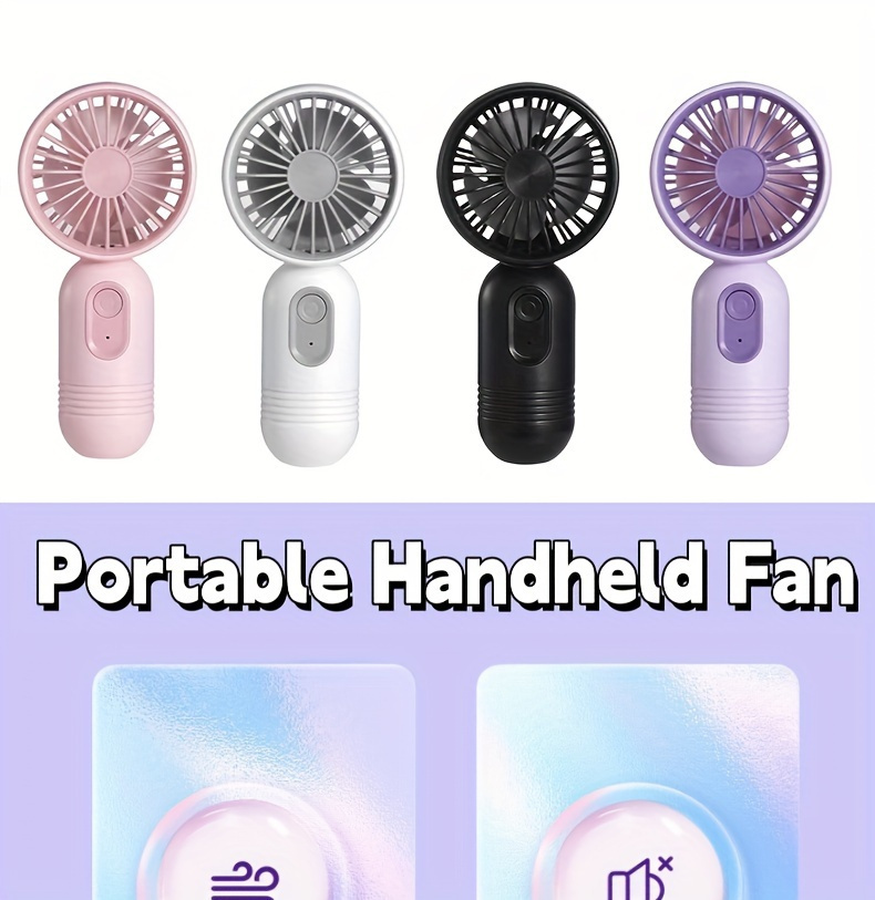 1PC Mini Portable Fan USB Rechargeable 3 Speeds Compact Handheld Fan for Men Women Perfect Companion for Office Outdoor Travel and Camping Adventures details 0