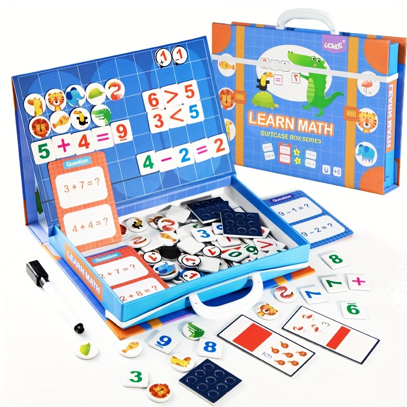 

Math Learning Puzzle Suitcase Suit-early Education Blocks, Suitable For And , 3-8 Years Old Children's Educational Toys