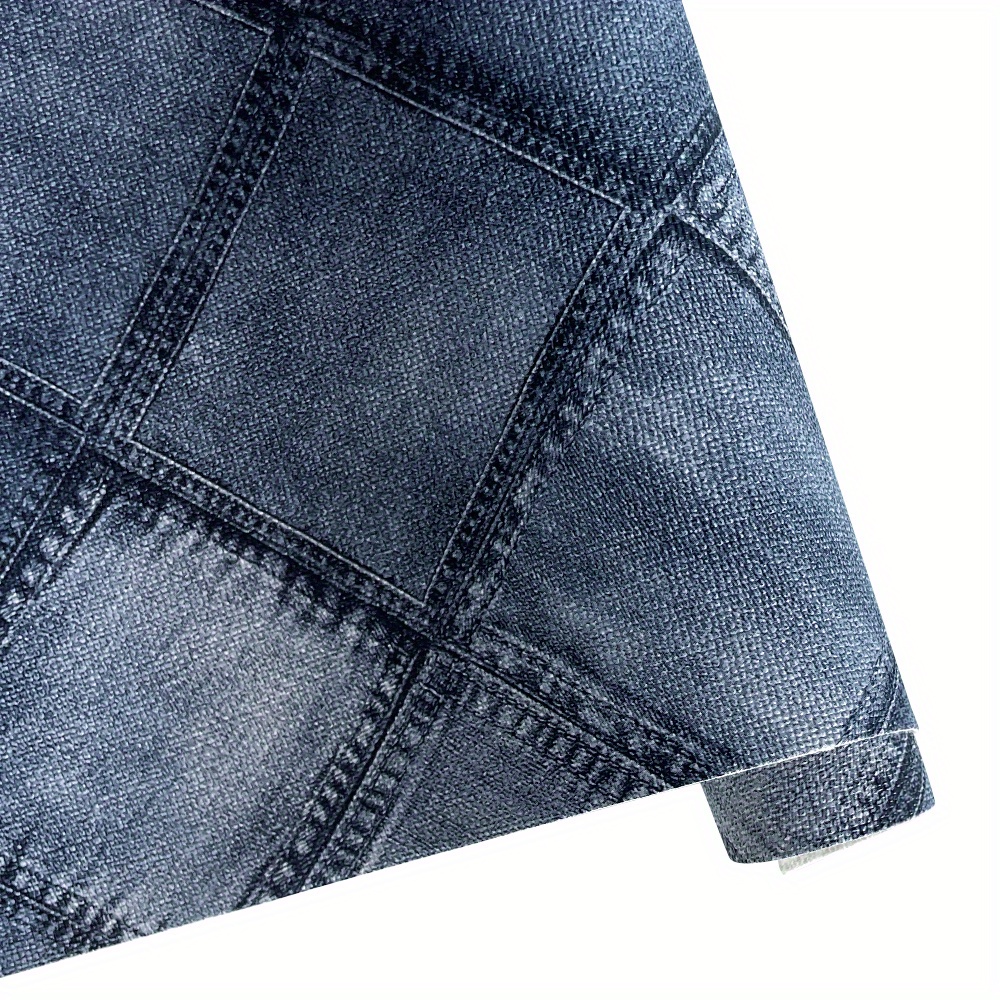Denim Textured Pu Leather Roll - 12" X 53" (30cm X 135cm) - Perfect For Jewelry, Bows, Handbags & Crafts