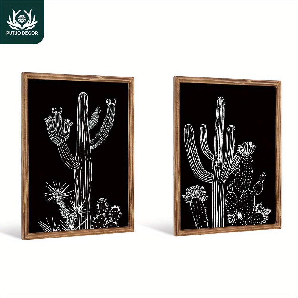 

Charming Cactus Wooden Wall Art - Perfect For Home, Farmhouse, Cowboy Bar & Pub Decor | Easy Hang