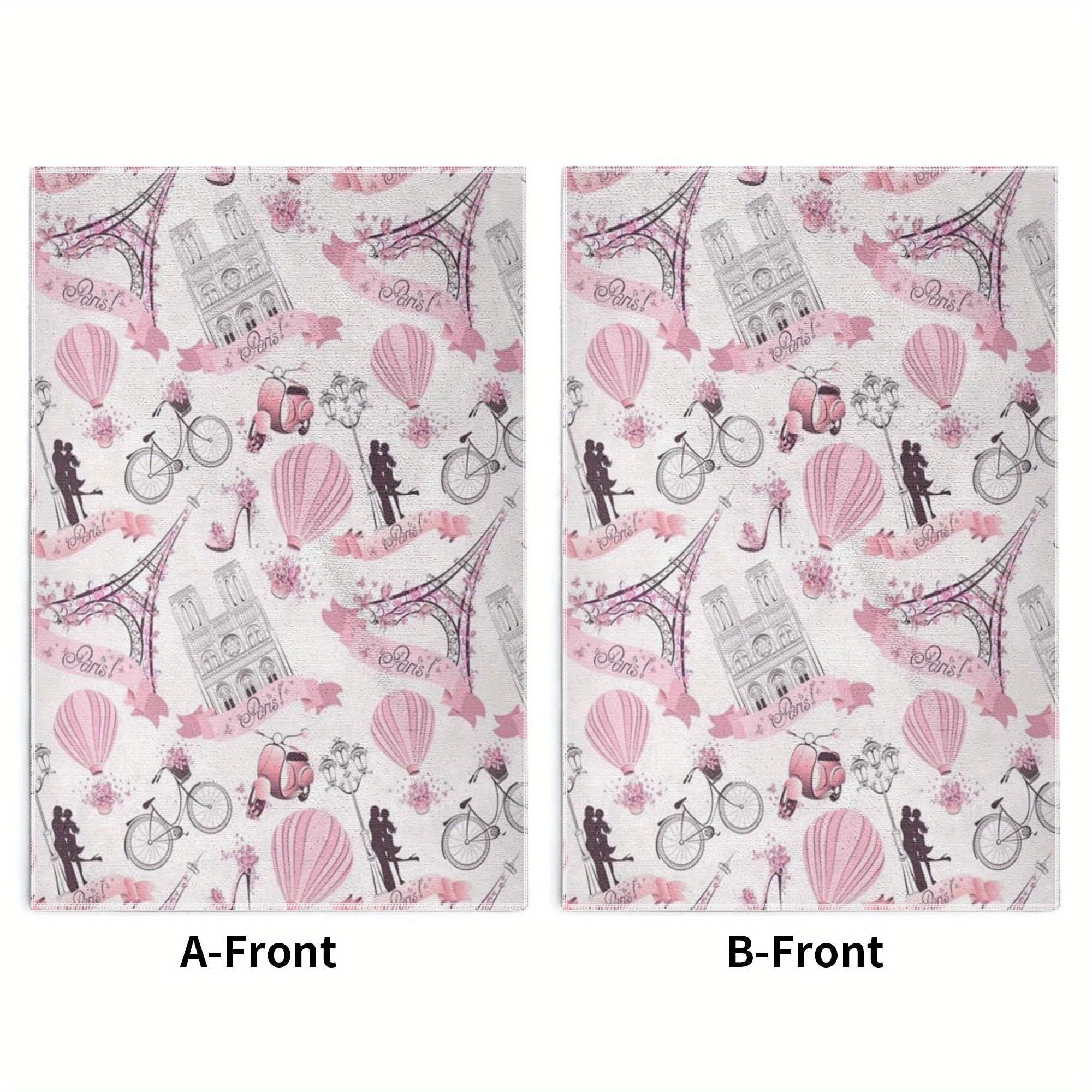 

2-pack 18x26 Inch Eiffel Tower Theme Kitchen Dish Towels, Fun Cartoon Polyester Cleaning Cloths, Absorbent Quick-dry Reusable Towels For Cleaning, Seasonal Decor Hand Towels