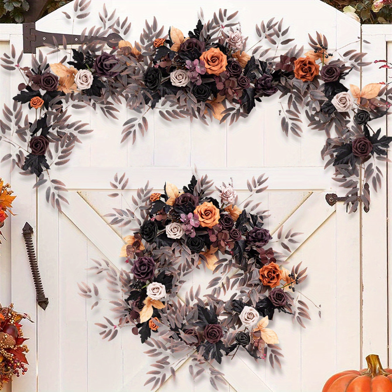 

5.9ft Artificial Eucalyptus Garland With Flowers Fake Greenery Burnt Orange Faux Floral Vine Garland For Table Decor Wedding Centerpieces Bridal Shower Party Decorations, Terracotta