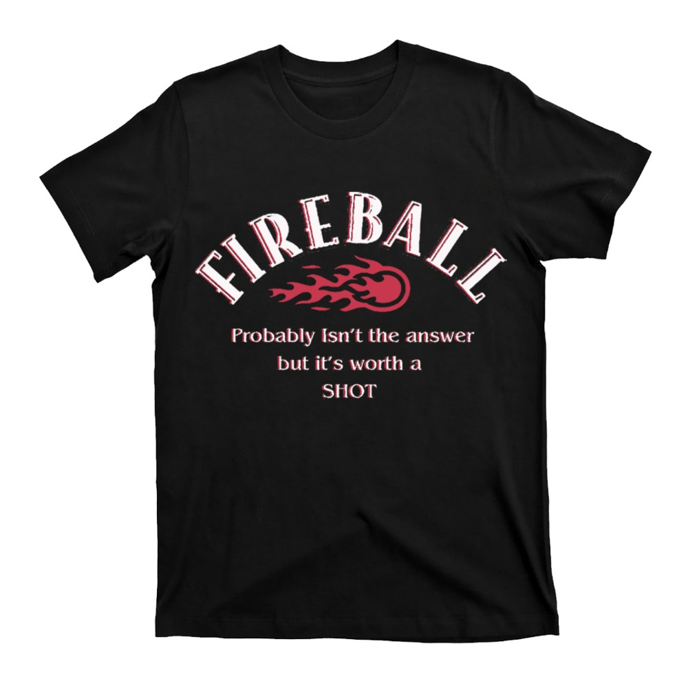 

Fireball Flame Text Shot Novel Printed Pattern, Cotton Comfortable Sports Men's T-shirt