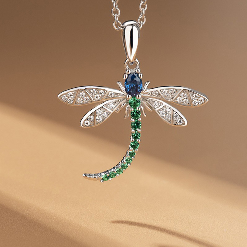 

Hot-selling New Cute All-matching Long Insect Dragonfly Hanging Zircon Necklace Female Trade Clavicle Chain