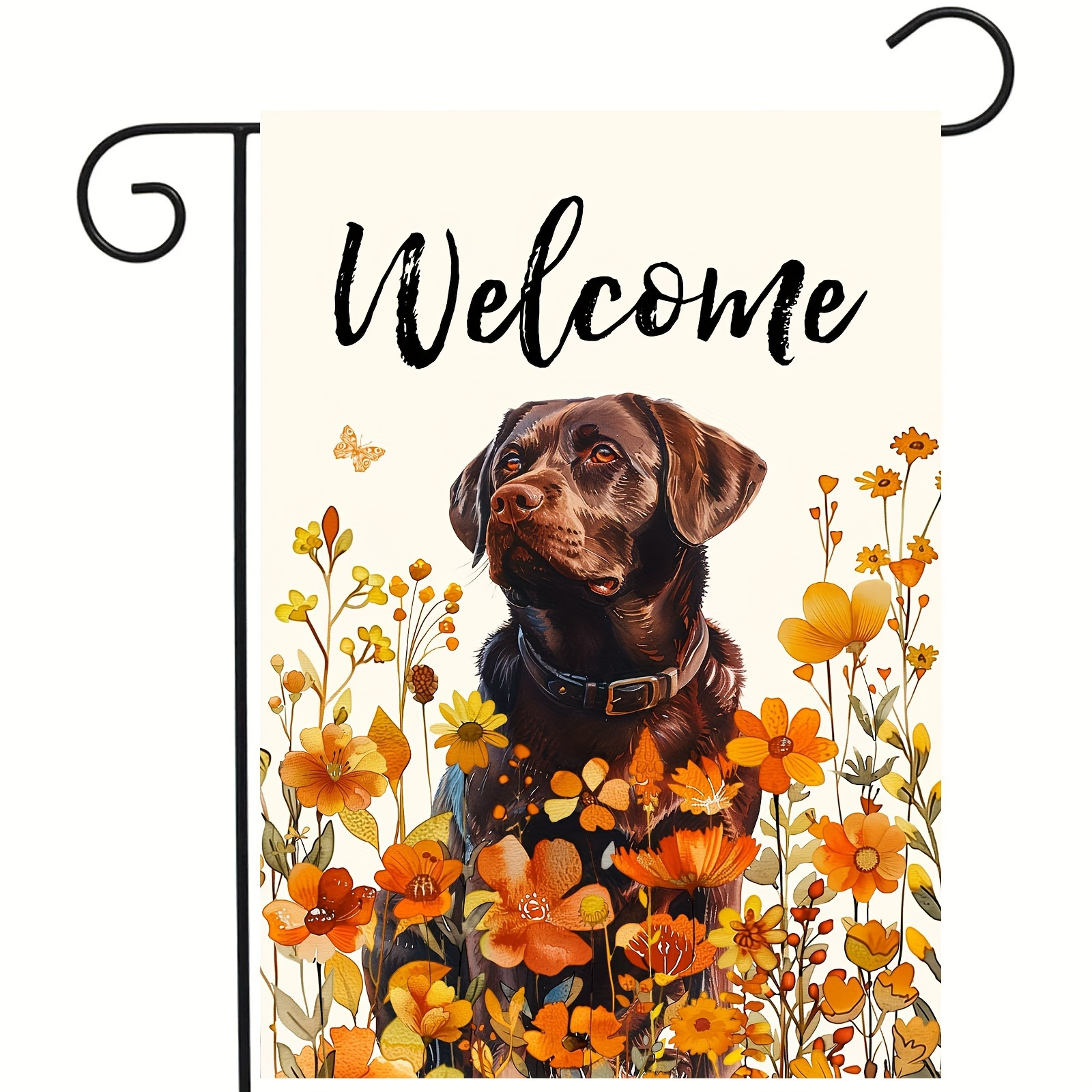 

Welcome With Wildflowers Garden Flag - 12x18 Inch, Polyester, Festive Party Banner For Home Porch Decor, Seasonal Celebration Flag Without Stand - Ideal For Garden Display, No Electricity Needed