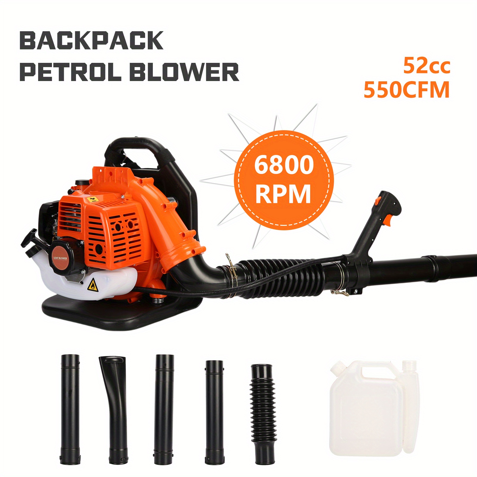 

70.92 "x 17.73" X 17.73" Air- Two-stroke Gas Engine, Backpack Style Blade Blower, Two-stroke Abs Garden Backpack Style Snow Blower (orange)