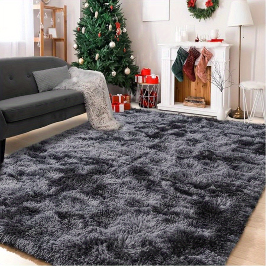 

Rug For Living Room, 6x9 Fluffy Shag Area Rugs For Bedroom, Plush Soft Furry Carpet, Tie-dyed Grey Abstract Large Rug Room Home Decor