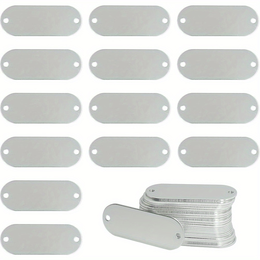 

25pcs Aluminum Engraving Blanks Tags Stamping Blanks Tags With 2 Holes