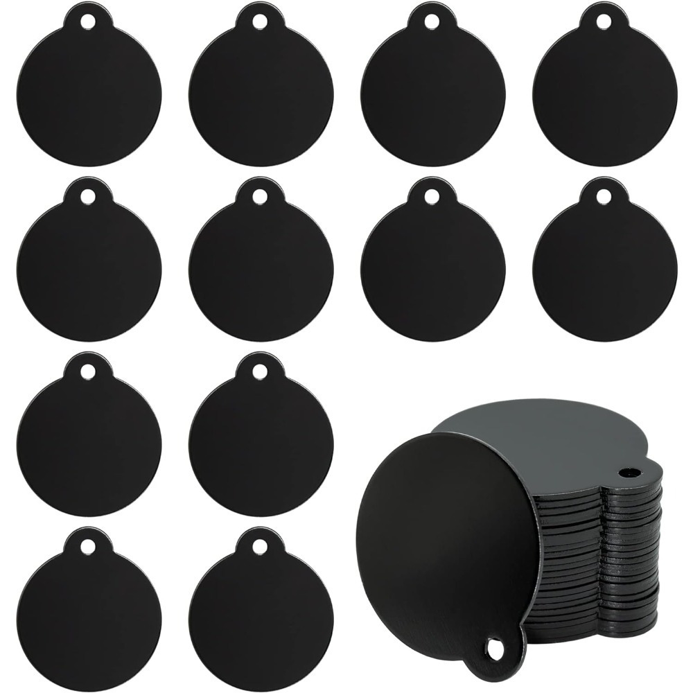 

Set Of 30 Circular Aluminum Tags For Engraving Or Stamping, Each With A Diameter Of 1.24 Inches.