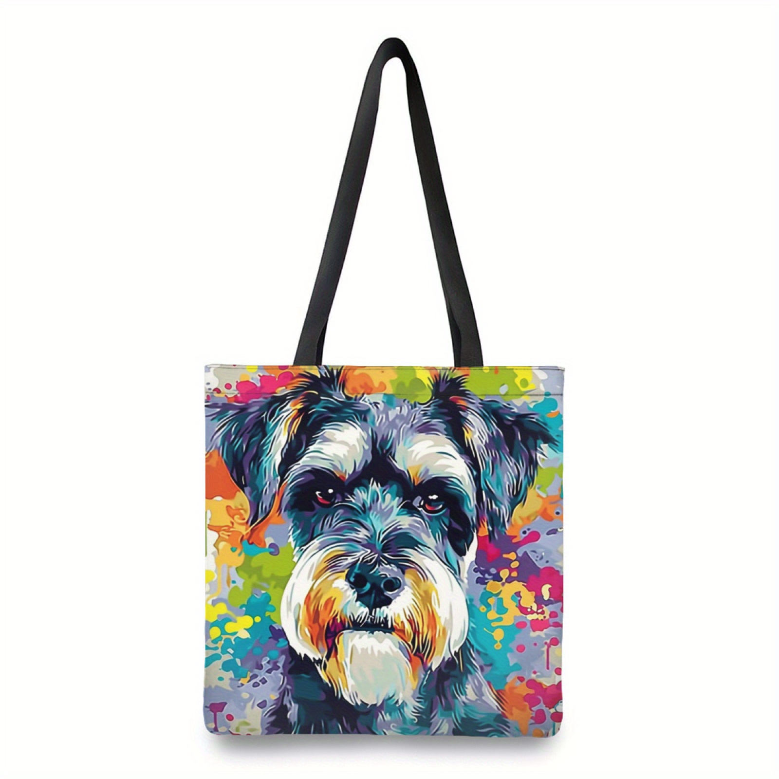 

Chic Schnauzer Print Canvas Tote Bag For Women - , Reusable Shopping & Grocery Bag With Aesthetic Design