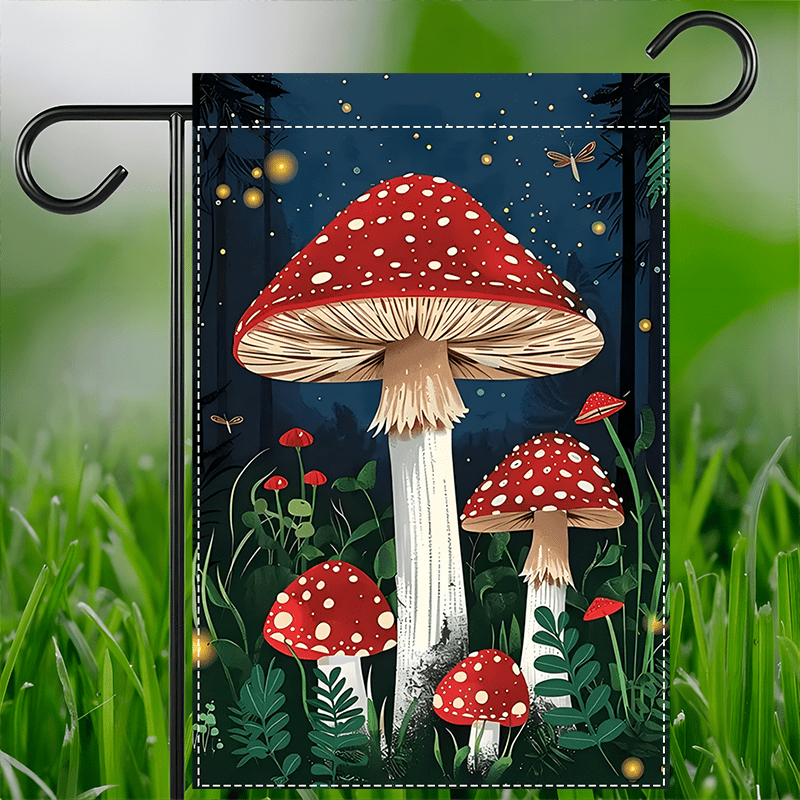 

Mushroom Welcome Garden Flag 12x18 Inch - Double-sided, Durable Polyester Burlap, Fade-resistant, Machine Washable, No Electricity Needed, Home & Garden Decorative Banner