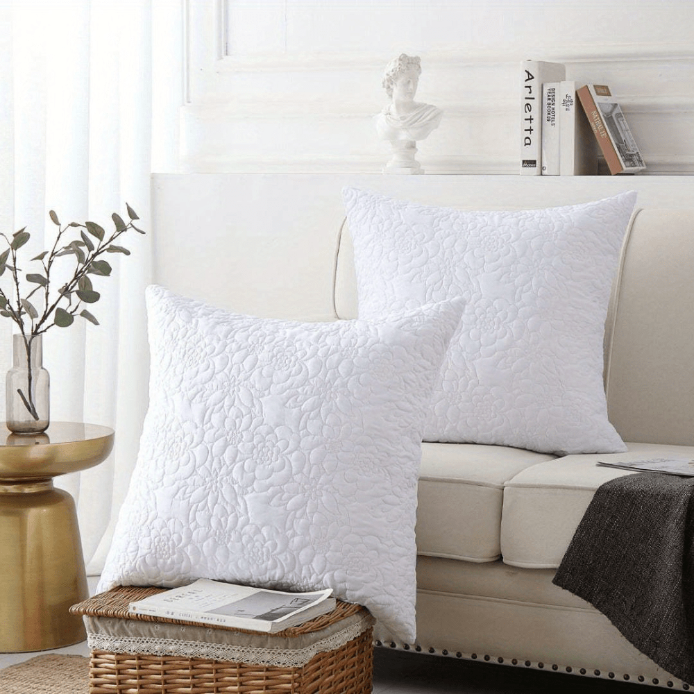 

2pcs Euro Sham Covers White European Pillow Sham 26x26 Inch Large Square Pillow Covers