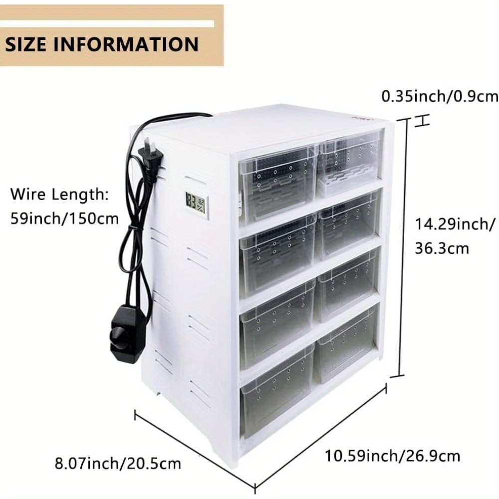 8PC Reptile Breeding Cabinet Insect Spider Pet Lizard Cage Feed