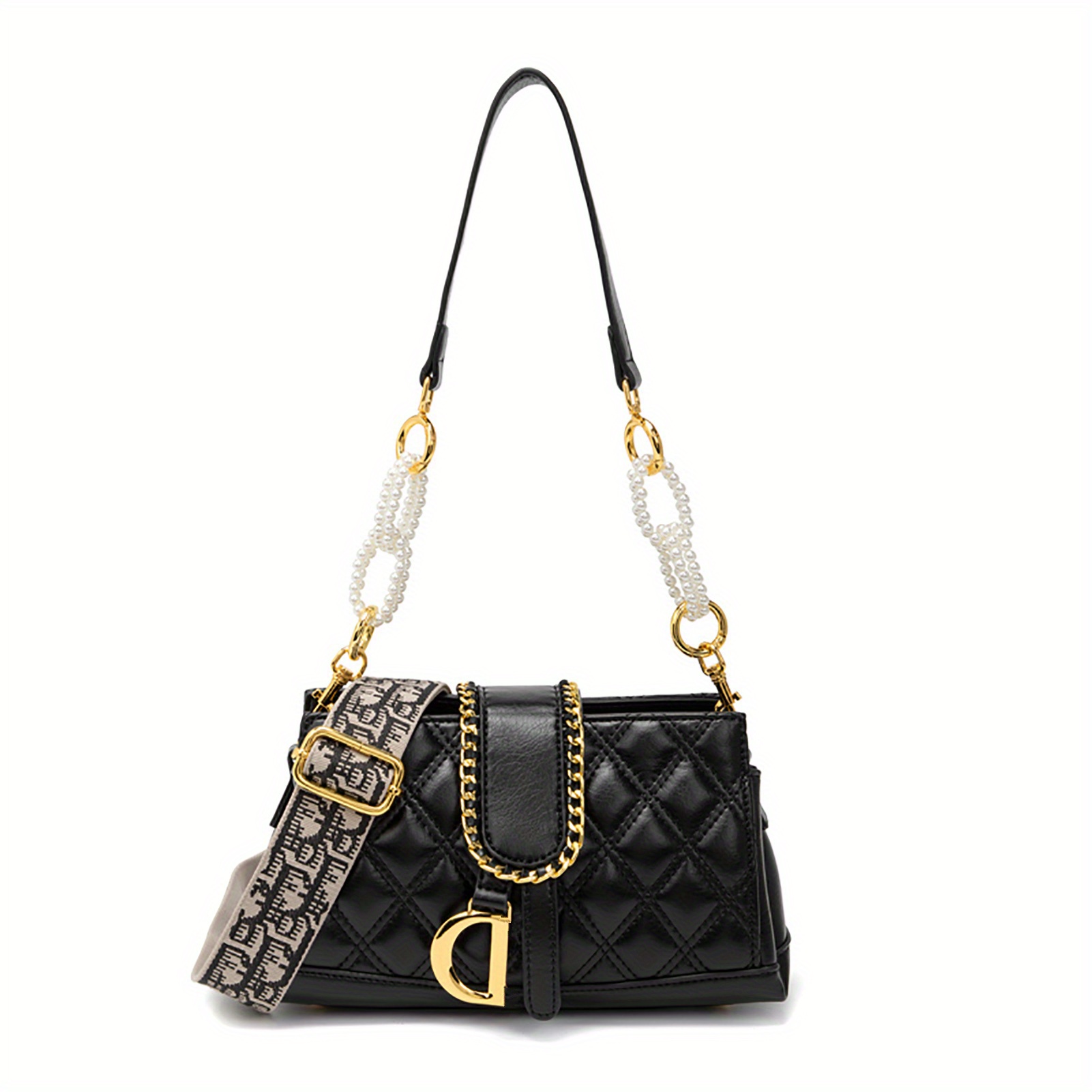 

Small Shoulder Handbag For Women, Shoulder Bag Crossbody Bags Clutch Purses With Pearl Chain