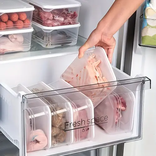 10 pack polypropylene fridge storage bins with lids 40 58oz space saving organizer for fruits more microwave freezer safe kitchens outdoor picnics