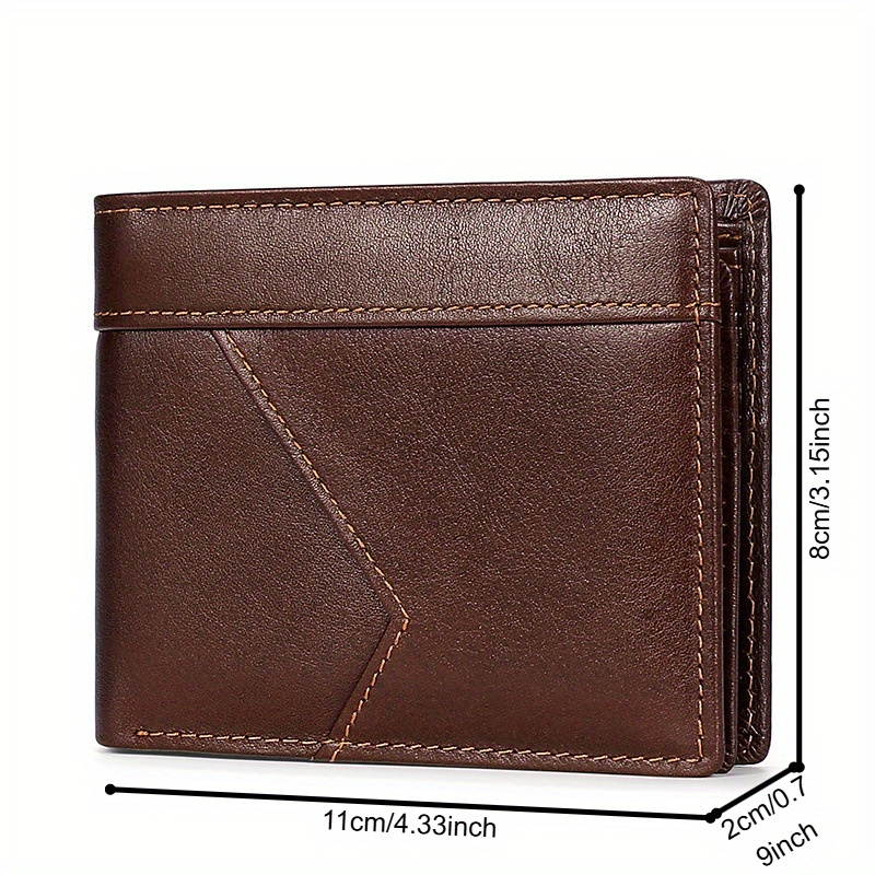 1 pieza de   rfid de gran capacidad para hombre de cuero  ,   rfid antimagnética antirrobo para hombre,   de piel de   con cera de aceite retro. Detalles del producto 4