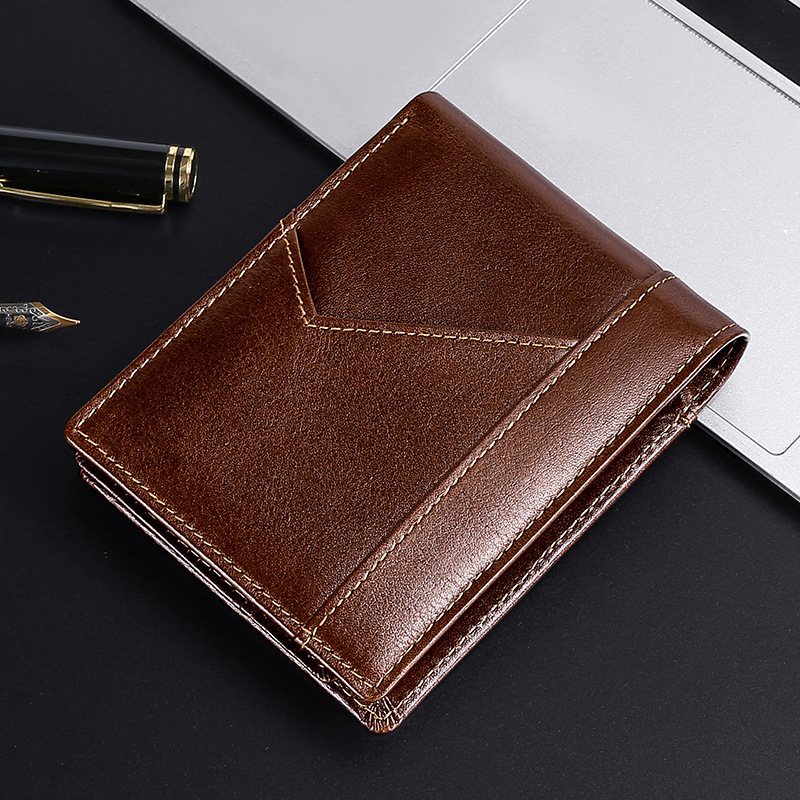 

1pc - Wallet, -magnetic -theft , Oil Wax Cowhide Wallet