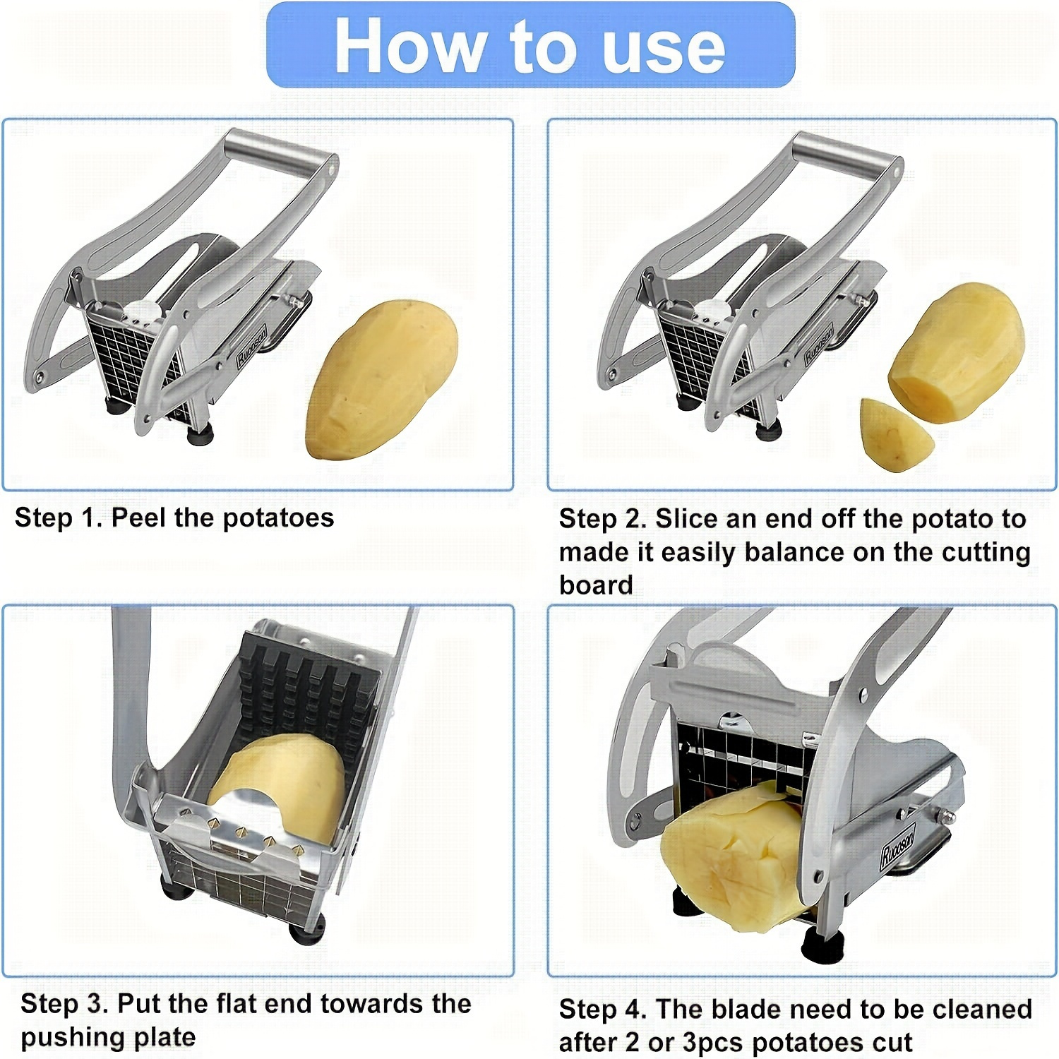 stainless steel cutter for effortless slicing cutting chopping and dicing of fruits vegetables   and potatoes   rust resistant essential kitchen gadget details 0