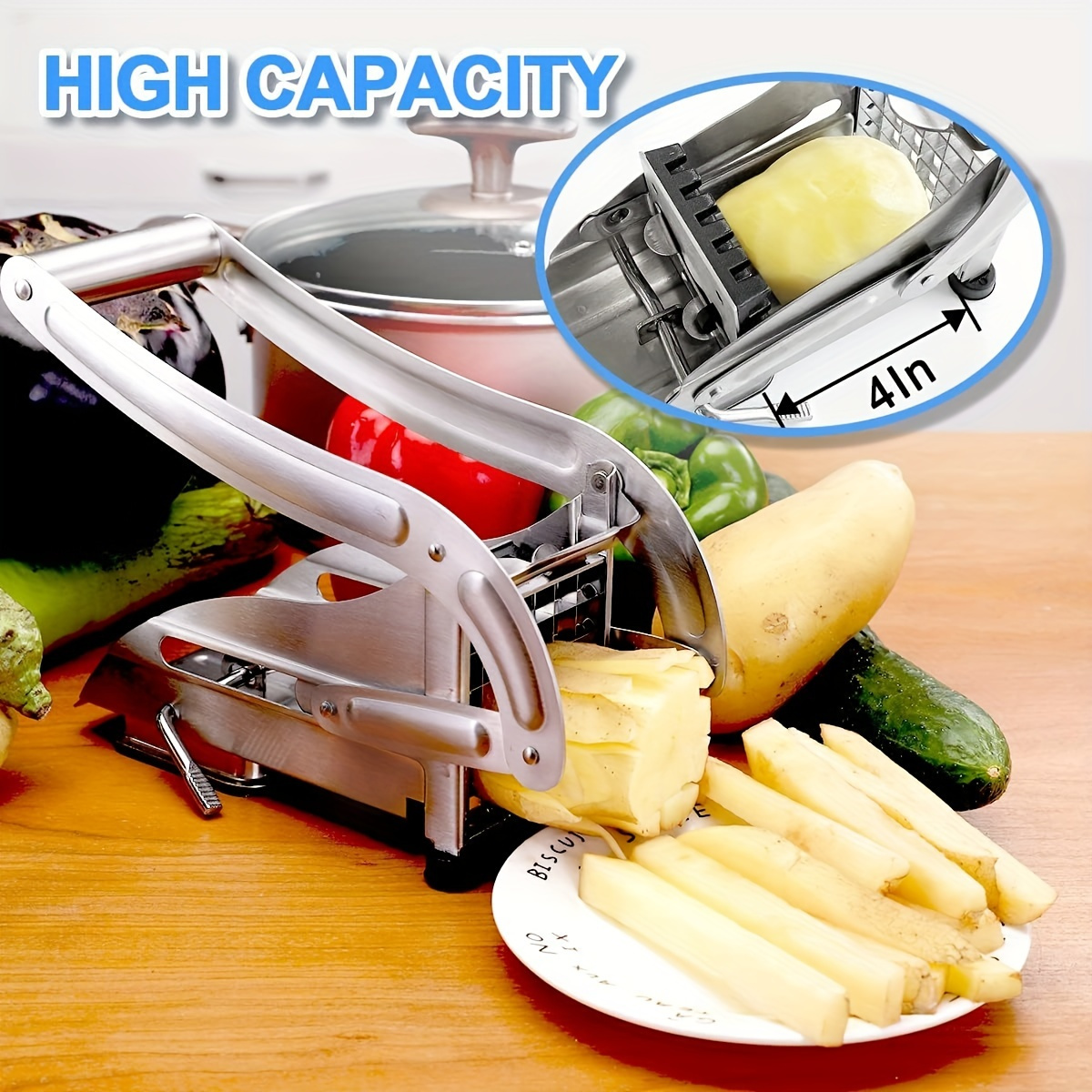 stainless steel cutter for effortless slicing cutting chopping and dicing of fruits vegetables   and potatoes   rust resistant essential kitchen gadget details 4