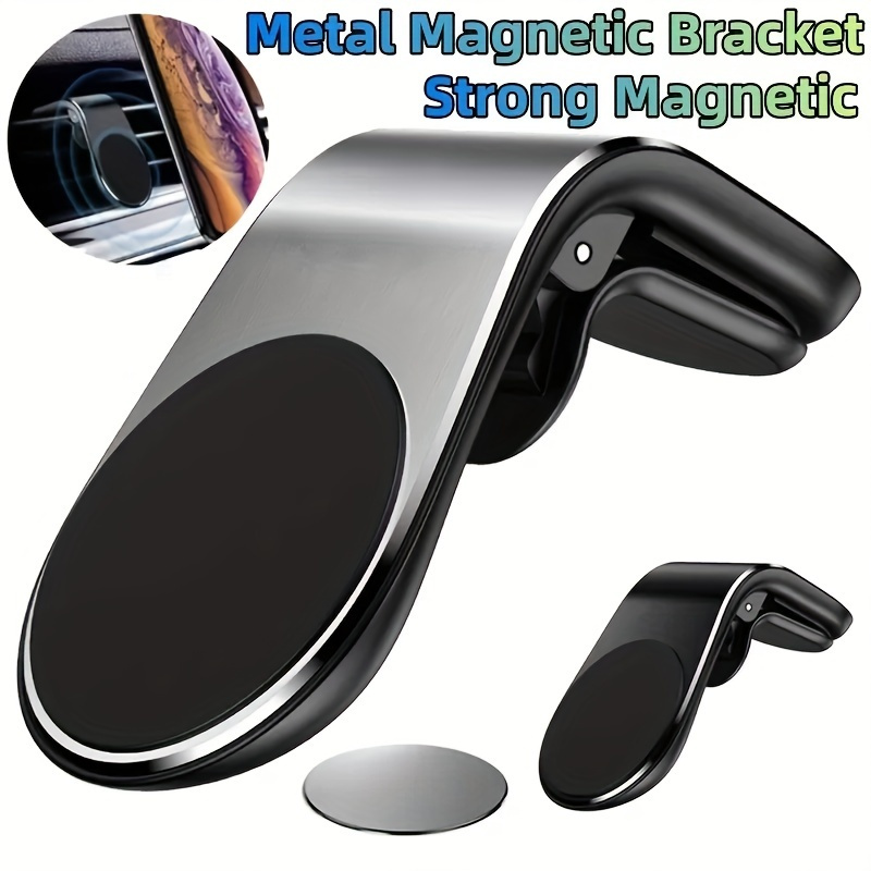 

A Magnetic Car Phone Holder In Golden Color, Foldable Magnetic Phone Stand Suitable For Iphone/xiaomi, With 360° Rotation Support.