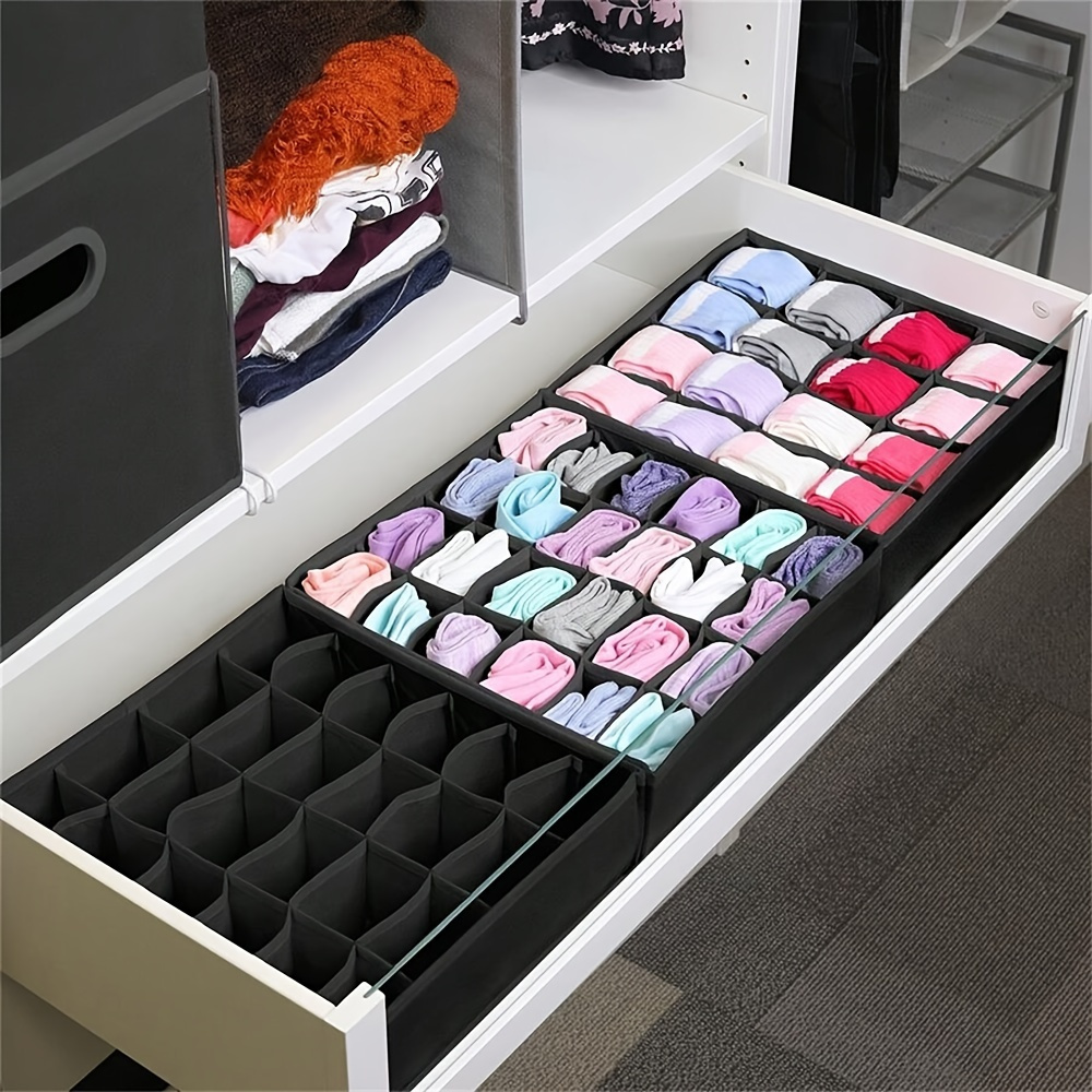 

24-cell Foldable Fabric Drawer Organizer For Underwear & Socks - Moisture-proof, Mold-resistant Storage Solution For Home Organization