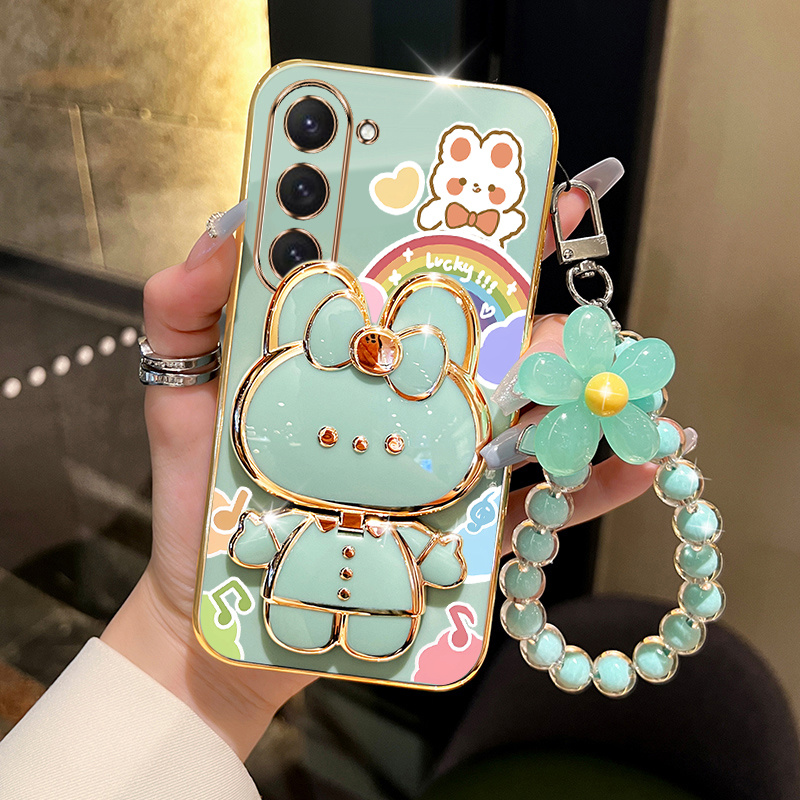 

S23 Fe Holder Flower Bracelet Plating Phone Case S23 Cover