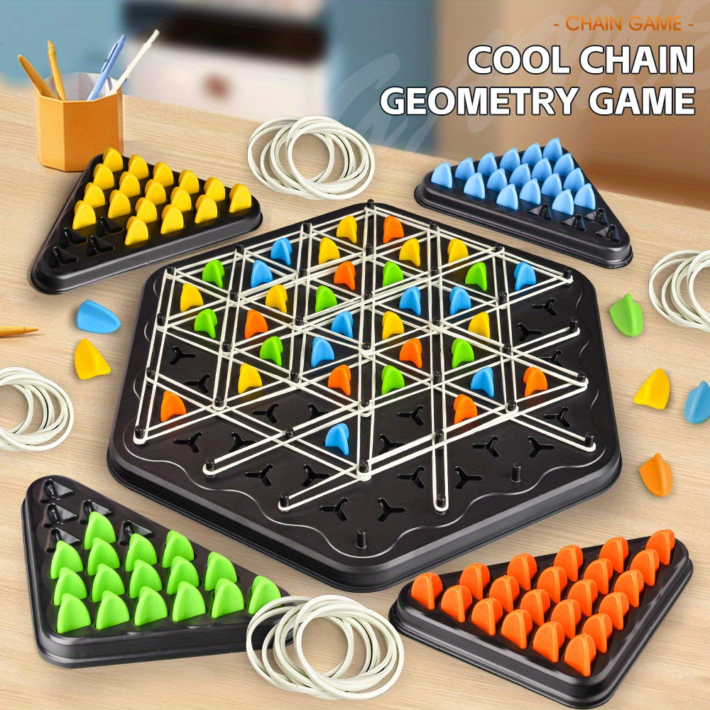 

Large Triangle Chess & Board Game - Family Rubber Bands, All , Ideal For Travel & Parent-