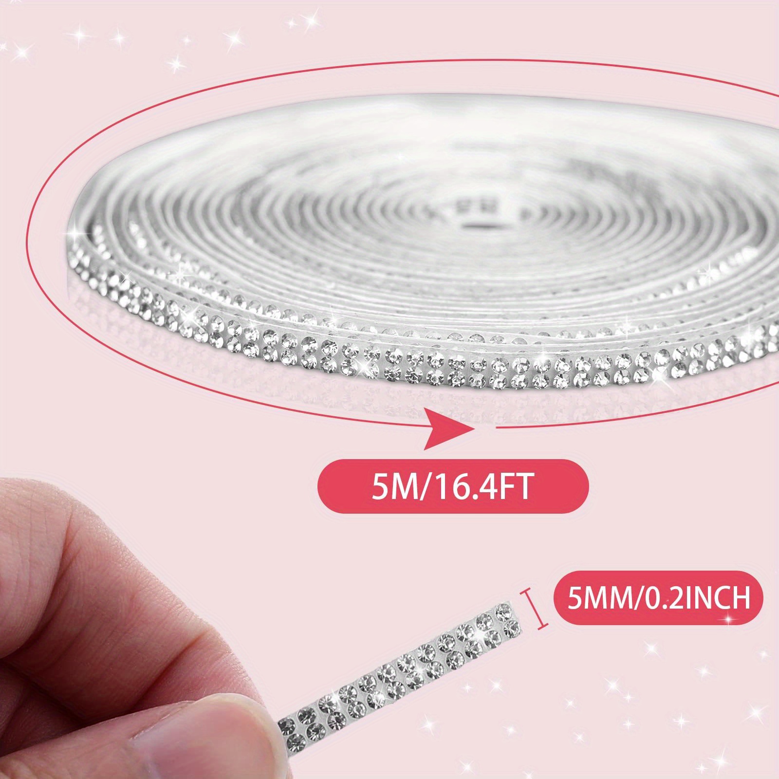 TEMU Bling Car Trim Self Adhesive Car Accessories Car Accessories For Women Car Dashboard Decorations Bling Stickers Ornaments