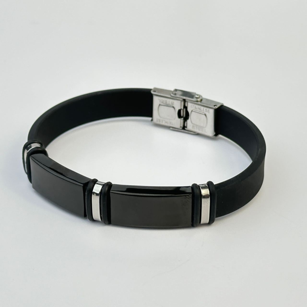 Men's Adjustable Cuff Bracelet with Gunmetal Plating